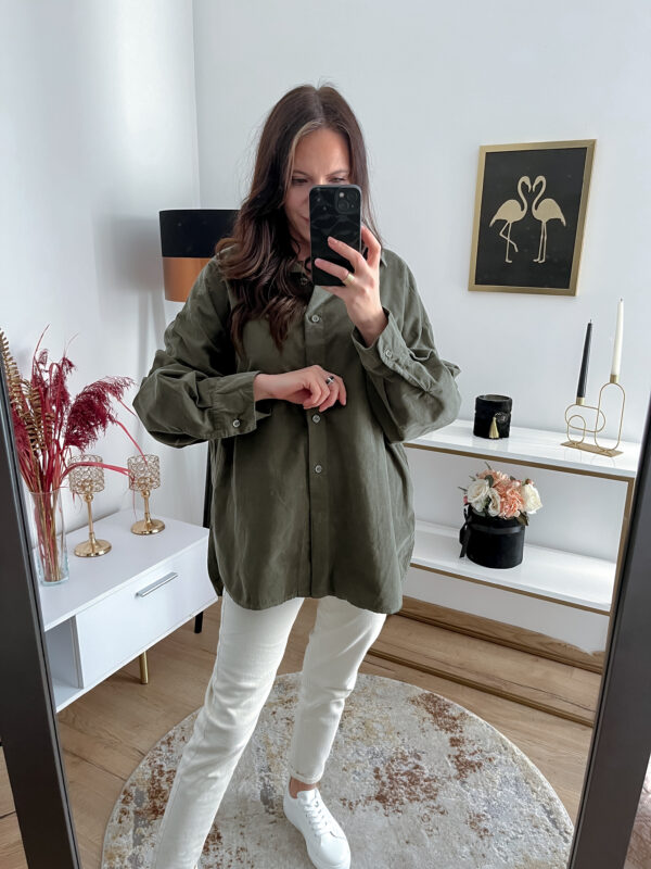 Koszula Sztruksowa Oversize Khaki