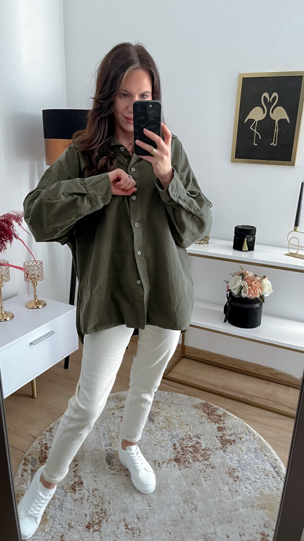 Koszula Sztruksowa Oversize Khaki - obrazek 3