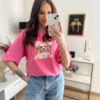 T-Shirt Oversize Dog Fuksja - obrazek 2