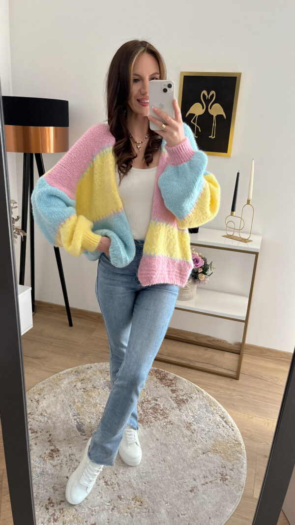 Sweter Kardigan Domino Pastel - obrazek 2