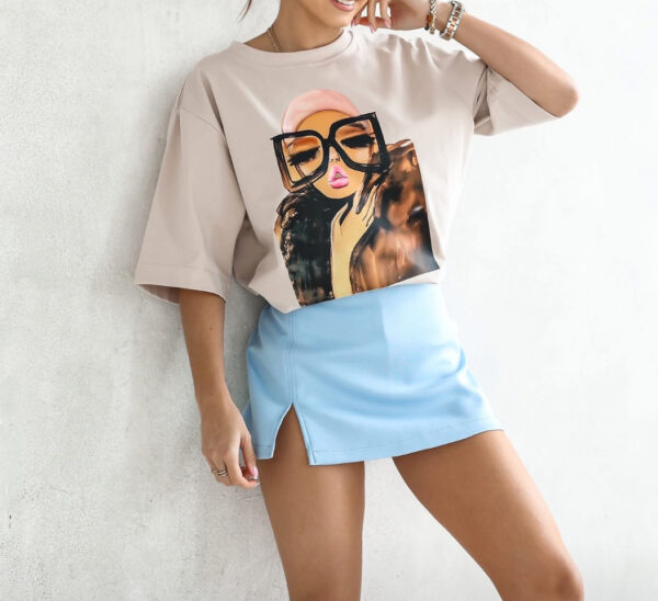 T-Shirt Lara Lady Beżowa - obrazek 2