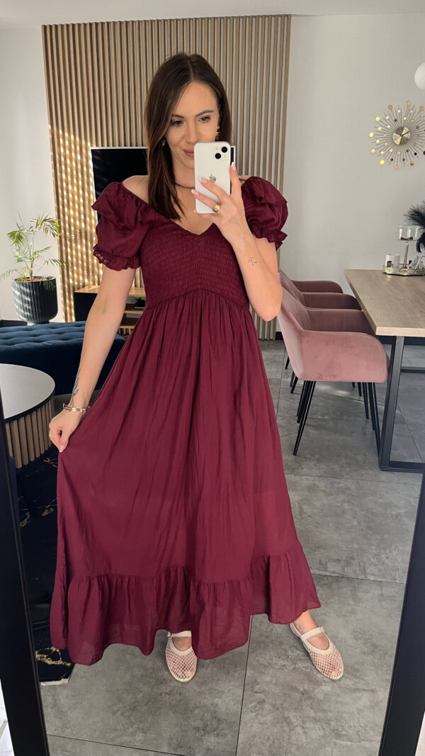 Sukienka Veste Burgund - obrazek 2