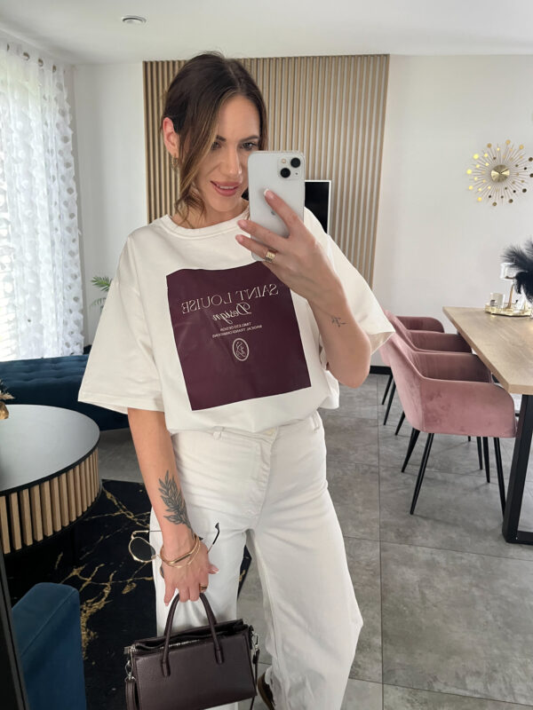 T-Shirt Damski Bawełniany Biały - obrazek 3