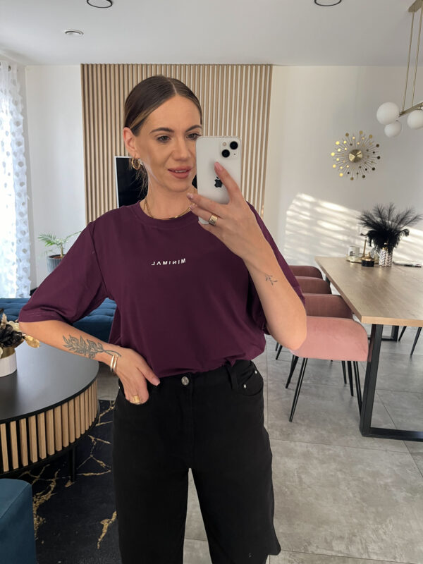 T-Shirt Minimal Śliwka