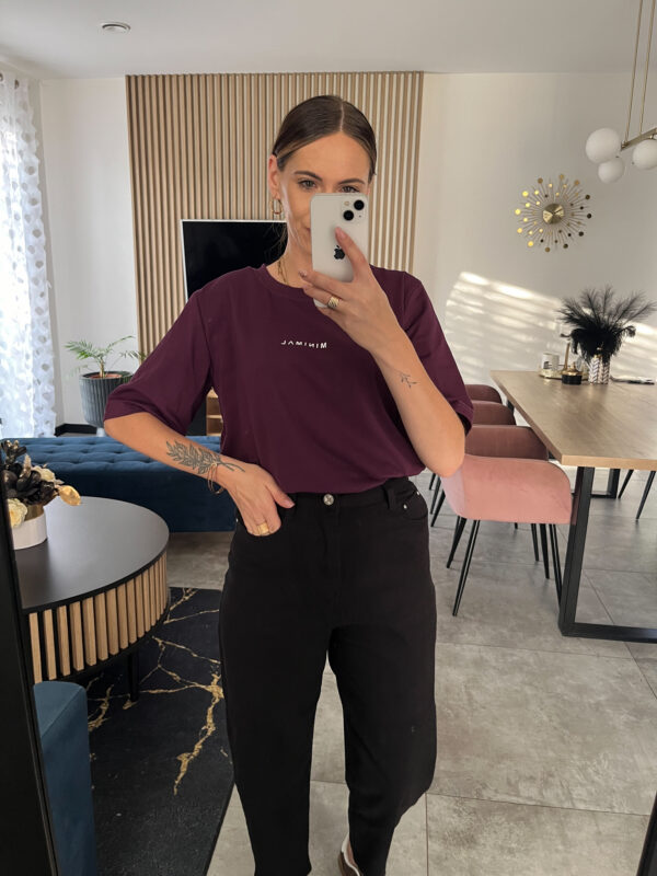 T-Shirt Minimal Śliwka - obrazek 3