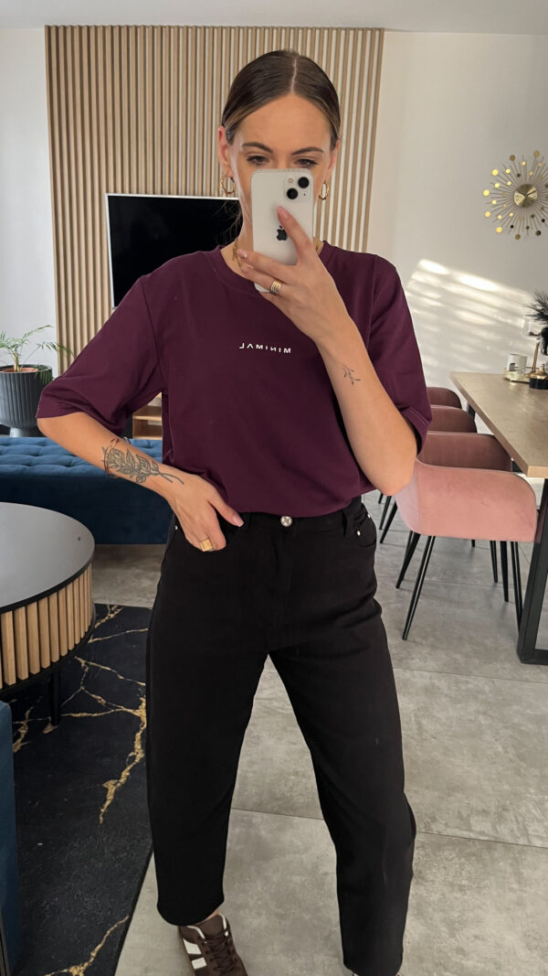 T-Shirt Minimal Śliwka - obrazek 2