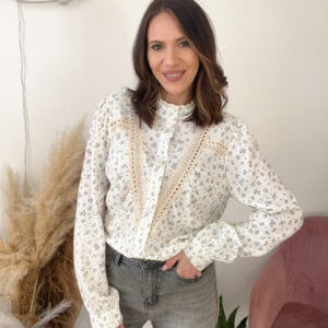 Koszula Nora Kwiatki Granatowe